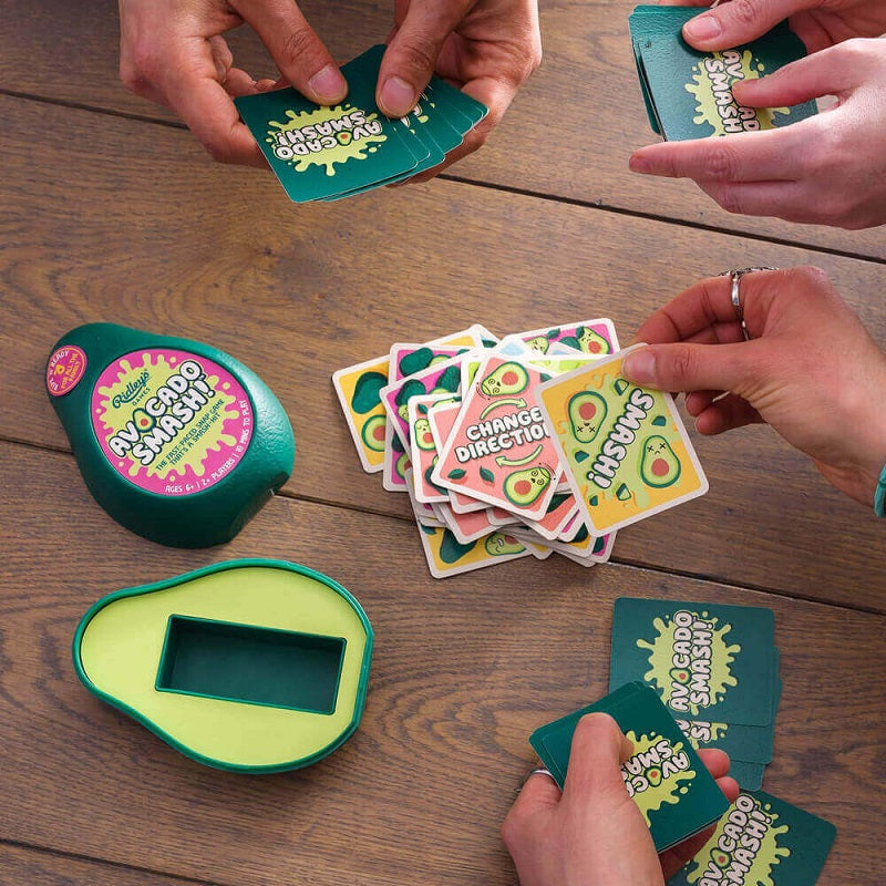 Avocado Smash card game by Ridleyās Games ā fun fast-paced family snap game with avocado-shaped case and colorful cards