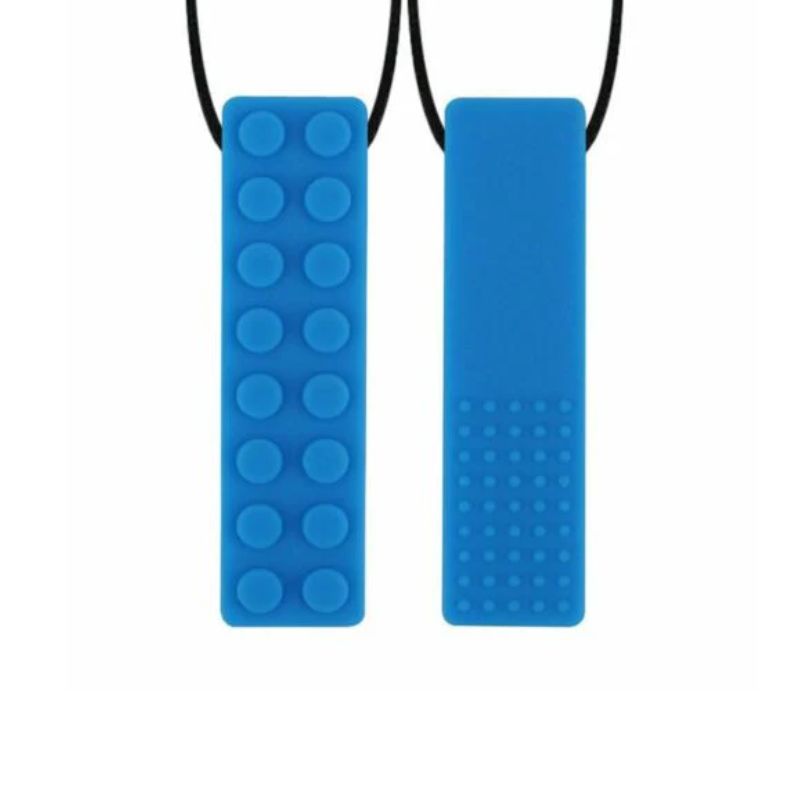 Blue Brick Block| Chew Necklace