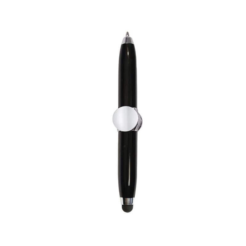 Fidget Spinner Ball Point Stylus and Glossy Black Pen | IsAbali Gifts | The Sensory Hive