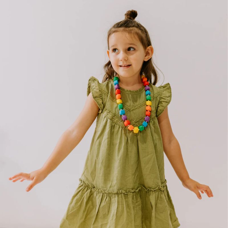 Princess & Pea Necklace | Bright Rainbow