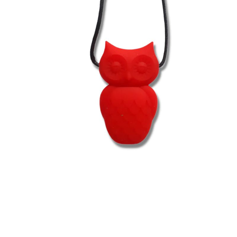 Scarlet Red Owl Chew Pendant | Jellystone | The Sensory Hive