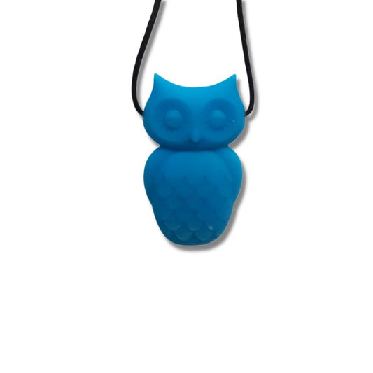 Blue Hawaiian Owl Chew Pendant | Jellystone | The Sensory Hive
