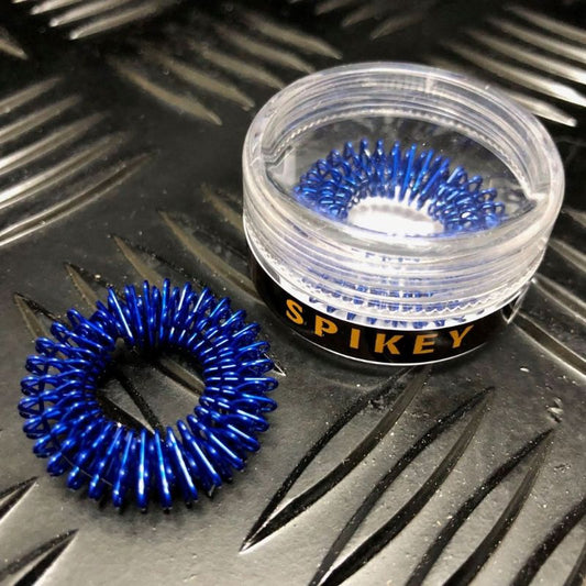 Blue spikey sensory ring tactile finger fidget