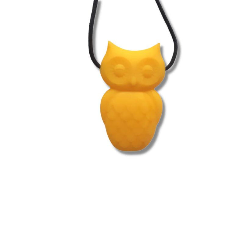 Yellow Canary Owl Chew Pendant | Jellystone | The Sensory Hive