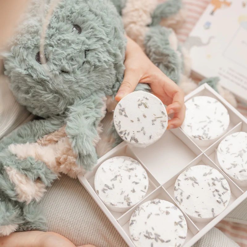 Lavender Shower Steamers  -  calming aromatherapy for showers, promoting mindfulness, relaxation, and tranquility.