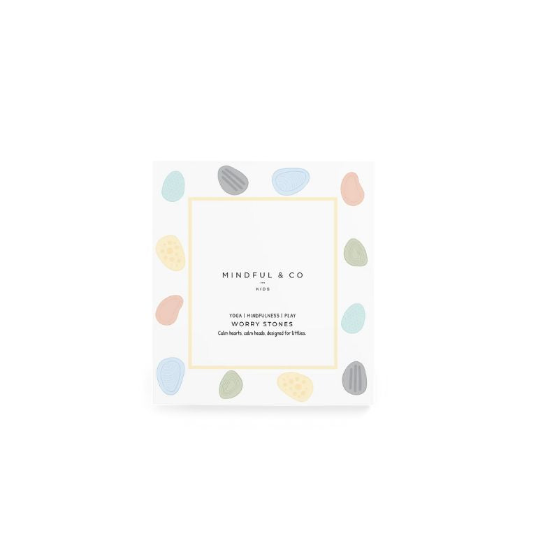 Set of 6 Worry Stones for kids — calming sensory fidget toys made from soft, food-grade silicone for mindfulness, anxiety relief, and emotional regulation.