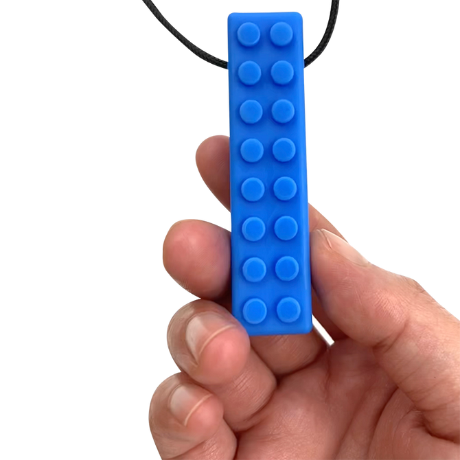 Blue Lego Brick| Chew Necklace