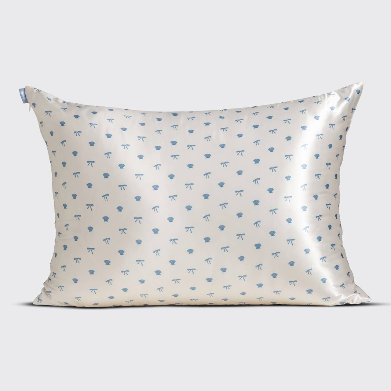 Satin Pillowcase Standard  - Pearl Cream & Coastal Blue Print