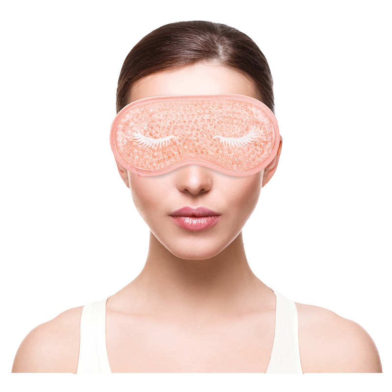 Cooling and heating gel bead eye mask for relaxation and puffy eyes – Pure Bliss Eye Mask in purple bo