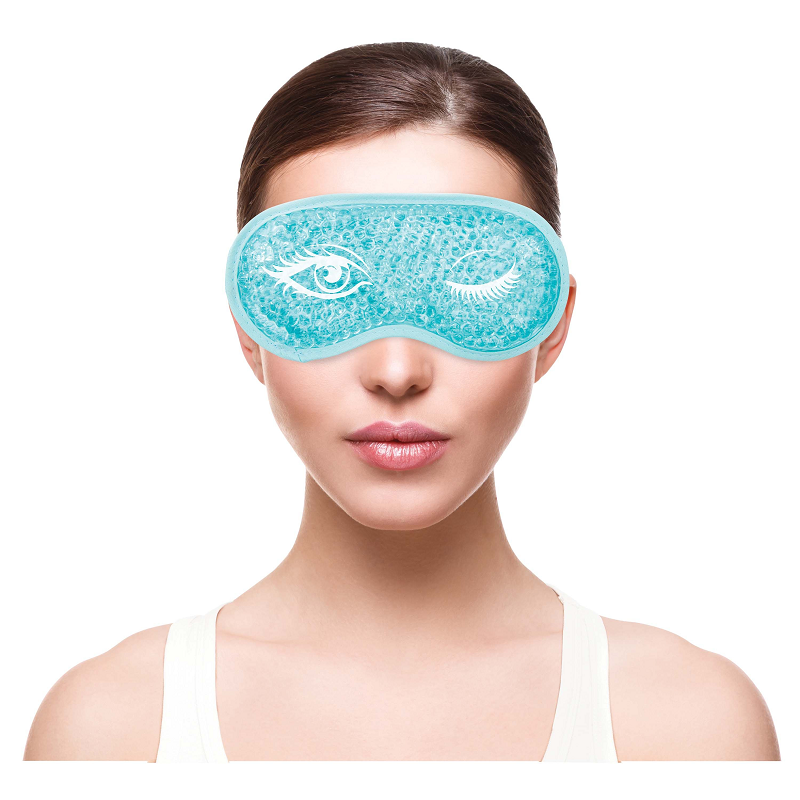 Reusable gel bead eye mask in lavender packaging – Pure Bliss Eye Mask for stress relief and comfort.