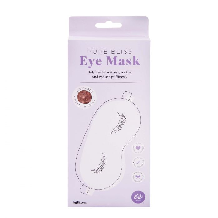 Reusable gel bead eye mask in lavender packaging – Pure Bliss Eye Mask for stress relief and comfort.
